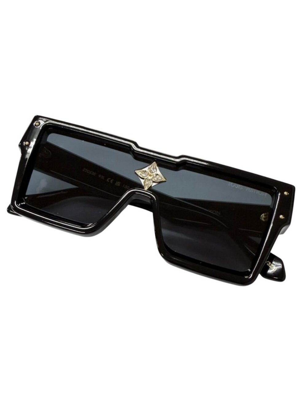 Louis Vuitton Cyclone S Square Sunglasses Black Blue Lens Eyewear